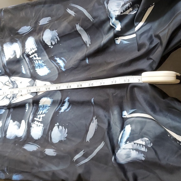 Skeleton Halloween Costume black white blue long sleeves M 30"inseam - Picture 5 of 8